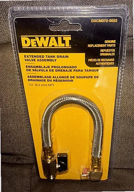 DEWALT 1/4 in. Extended Tank Drain Valve Assembly Air Compressors{DXCM072-0023}