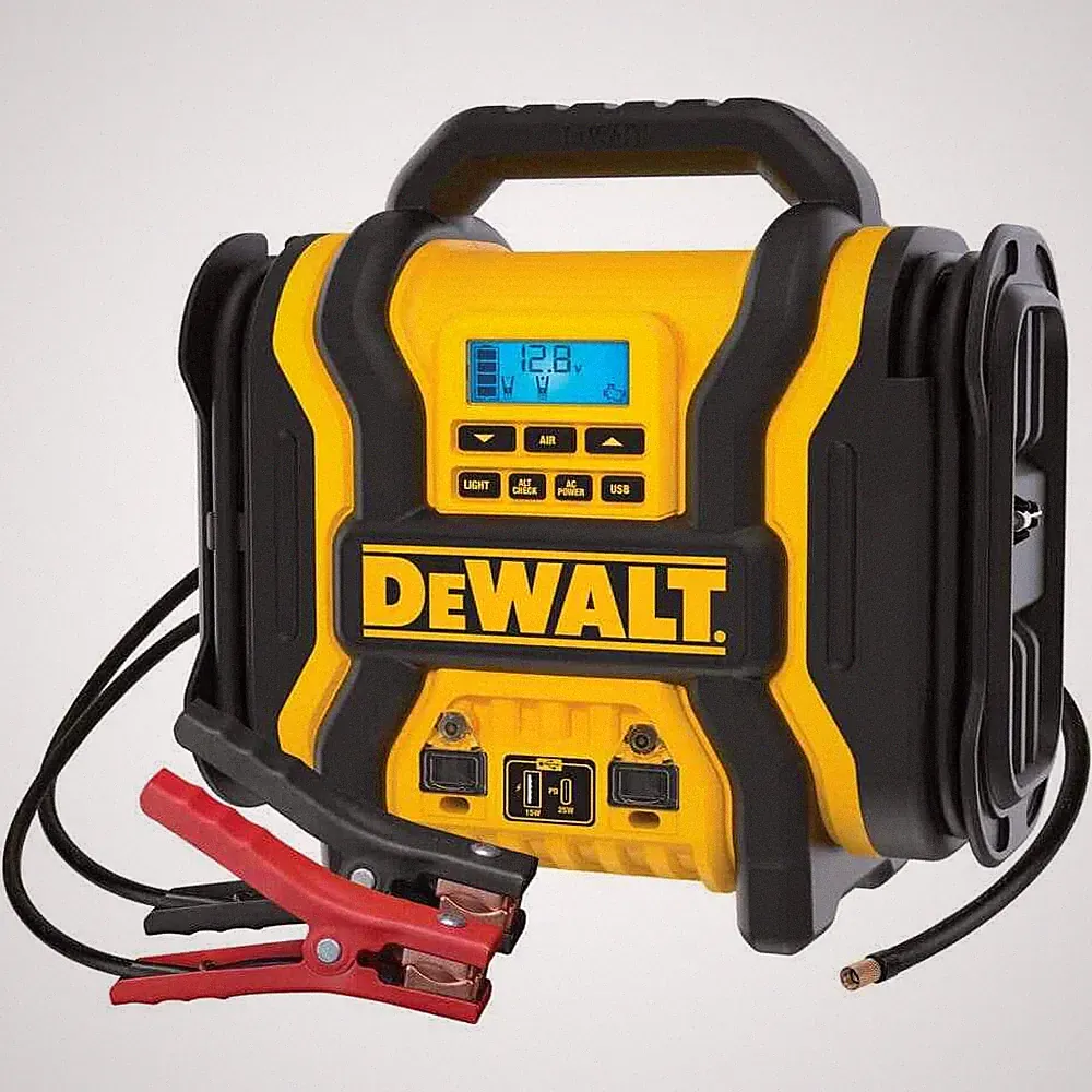 DEWALT Portable Power 2000 Peak Amp Jump Starter w/Digital Compressor