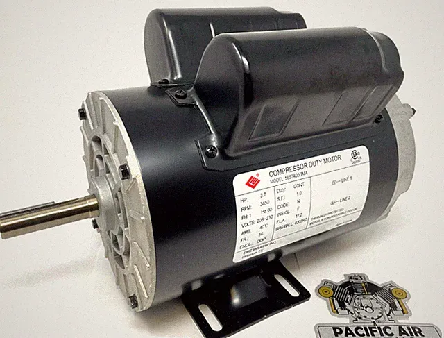 MC037001AV AIR COMPRESSOR ELECTRIC MOTOR 230V 56FR, 3450 RPM 17.2 AMPS, 1 PH